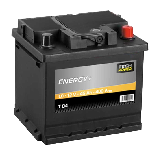 Batterie TECHPOWER Energy+ 12V 45Ah/400A TECHPOWER - Batterie - Démarrage -  Éléctricité