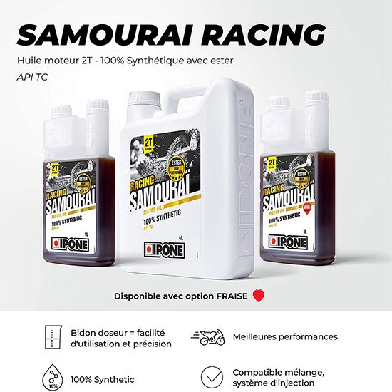 Huile moteur Ipone 2T Samouraï 100% synthese 1L