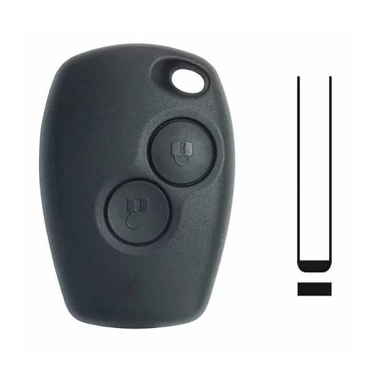 Coque de rechange pour clé de voiture 2 boutons, noire, adaptée à