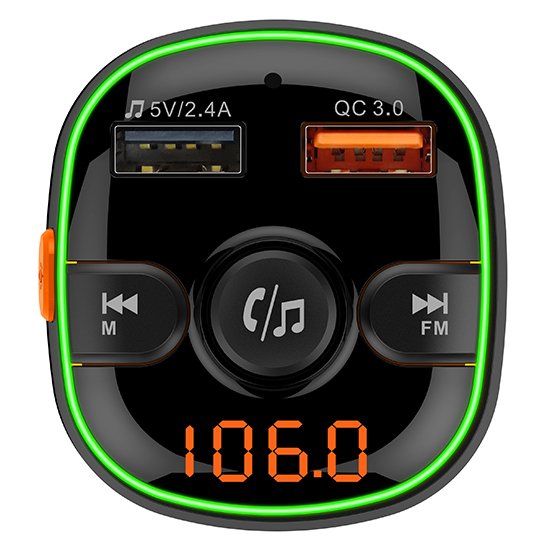 Transmetteur FM Bluetooth V5.0, QC3.0 Adaptateur Bluetooth Voiture