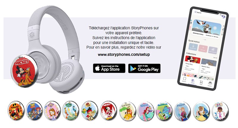 DURAGADGET Pack 2 x Casques Audio Enfant Compatible avec BOOKINOU, Conteuse  pour Enfant boîte à Histoires - Bleu et Rose - Repliable + Microphone  intégré : : Sports et Loisirs