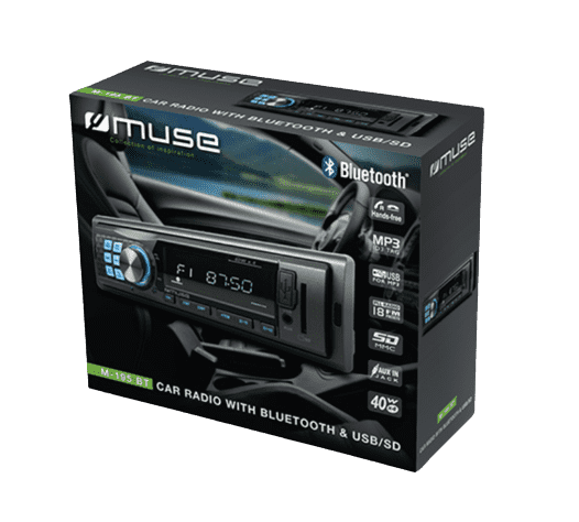 Autoradio M-195 BT Bluetooth - USB-SD - MP3 - Puissance 4 x 40W - MUSE MUSE  - Autoradio