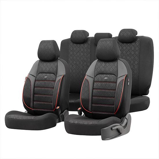 Jeu de housses universelles Prive noir et rouge - OTOM