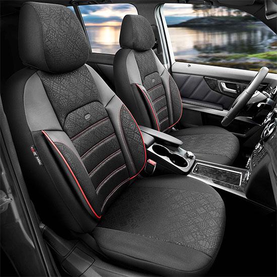 Jeu de housses universelles Prive noir et rouge - OTOM