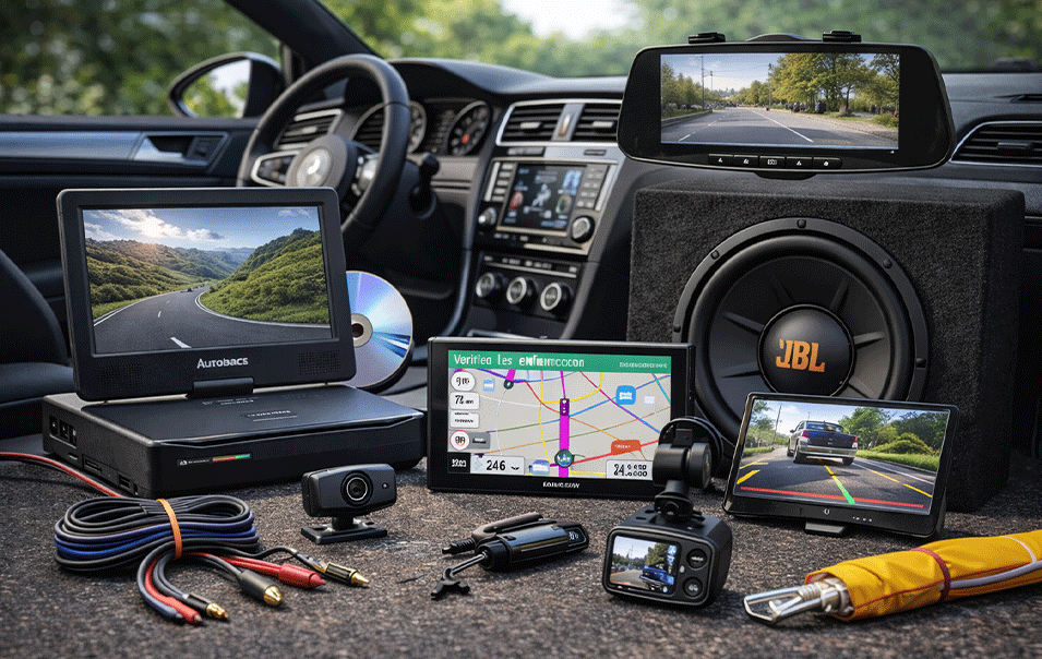 Dashcam, GPS, caméra de recul, lecteur DVD portable - Autobacs