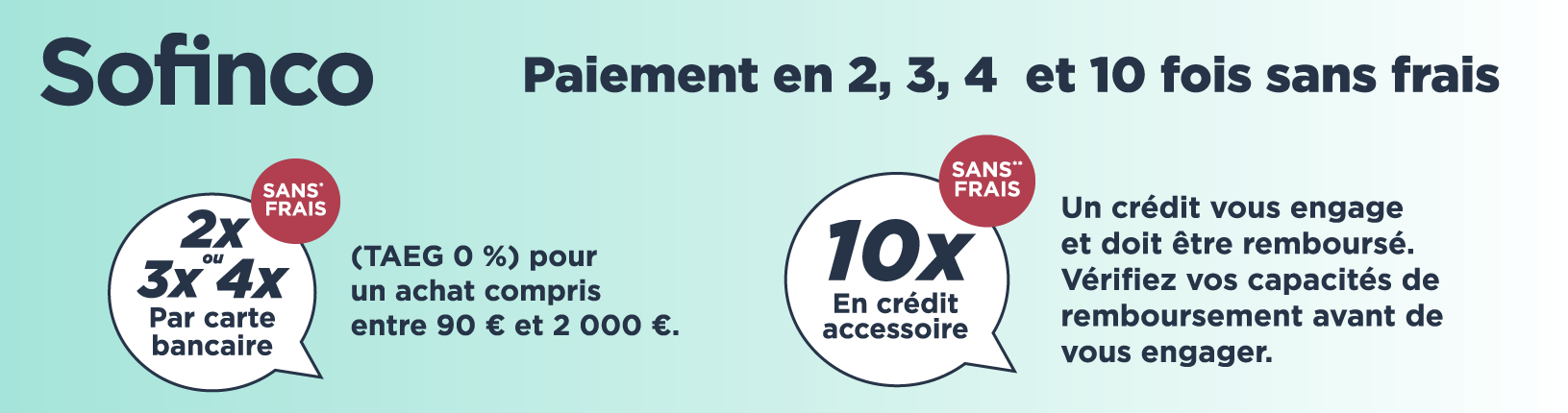Sofinco 2026 2x 3x 4x 10x sans frais