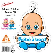 Bébé à bord autocollant 3D garçon bleu Bébé à bord autocollant 3D garçon bleu