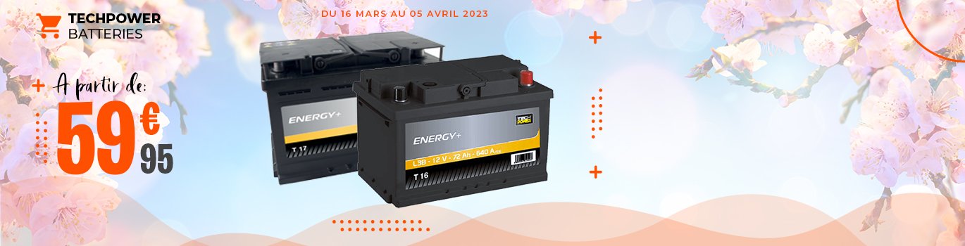 Slide - Infos promotionnelles n°02 de 2023 - Batterie TECHPOWER pas chers centre auto Autobacs