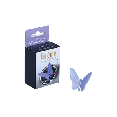 Image Désodorisant en forme de papillon,  à fixer sur la grille de ventilation voiture, senteur Charme Violet de la marque Autobacs Quality