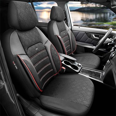 Jeu de housses universelles Prive noir et rouge - OTOM