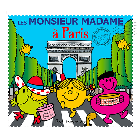 Première de couverture du livre illustré pour enfants Monsieur Madame à Paris, d'Adam Hargreaves