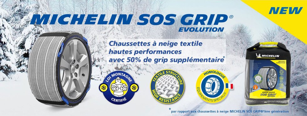 Chaînes neige textiles MICHELIN SOS GRIP EVOLUTION 6 MICHELIN - Chaussettes  neige