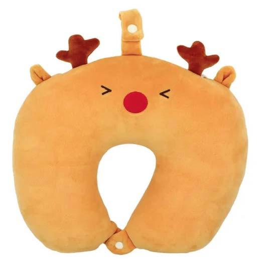 TOUR DE COU DE VOYAGE ET PELUCHE RENNE/ORANGE - SWISSDRIV