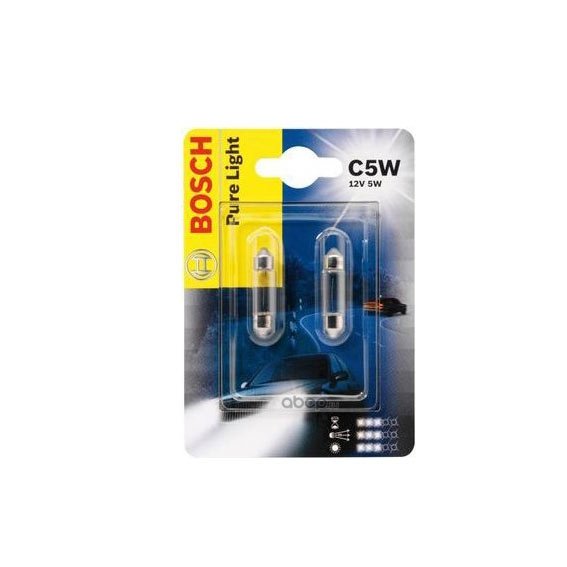Bosch C5W Pure Light lampes auto - 12 V 5 W SV8,5-8 - 2 ampoules