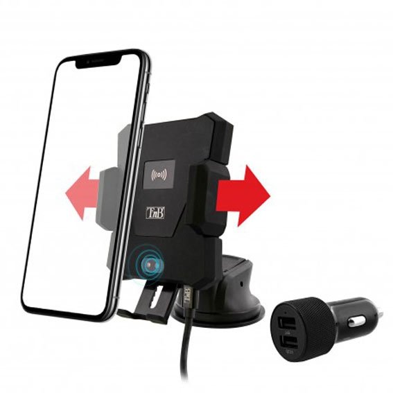 Support de téléphone Portable pour voiture, avec chargeur sans fil