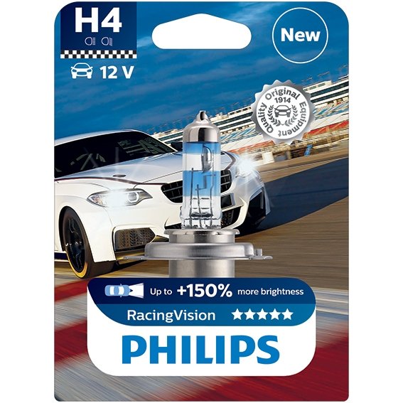 Lot de 2 Ampoules H7 Philips Racing 12V 55W +150% de luminosité