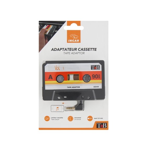 Hama Adaptateur cassette automobile (pour smartphones, lecteurs MP3/CD,  jack 3,5 mm) Noir