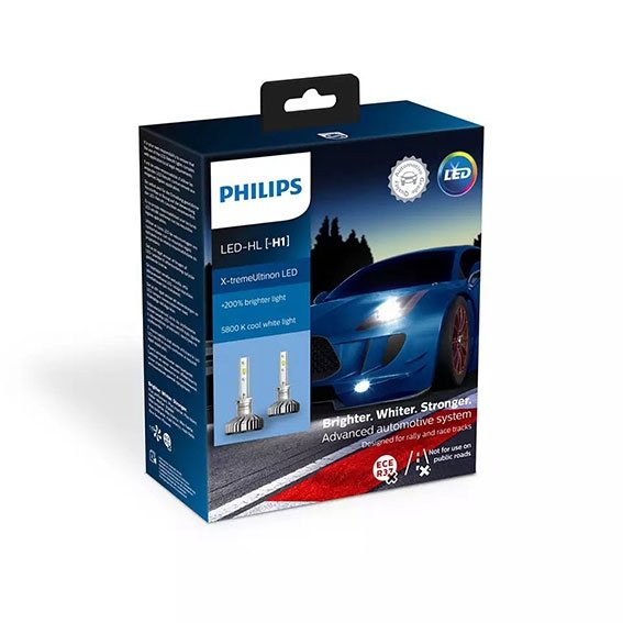 2 Ampoules LED H1 5800K 200 Phares voiture Philips x Tremeultinon 11258XUX2