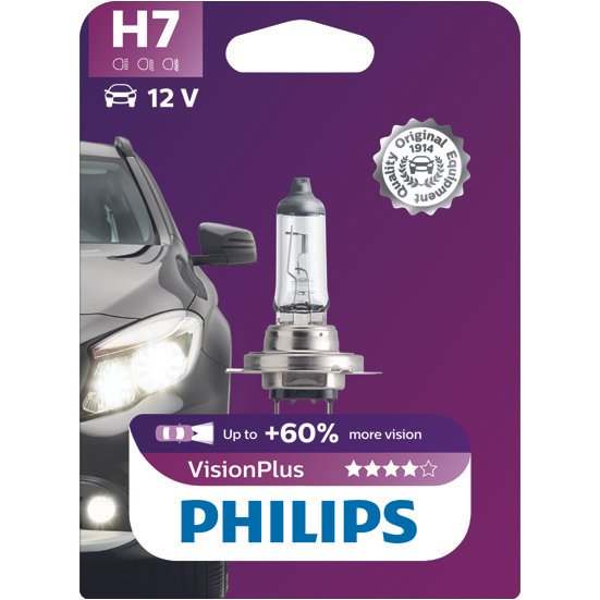 PHILIPS 12972VPB1 AMPOULE DE PHARE VISIONPLUS + 60 % H7