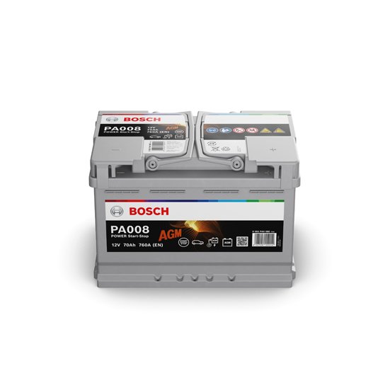 Bosch PA008 - Batterie auto - 70A/H 760A - technologie AGM - Pour véhicules  avec système Start&Stop BOSCH - Batterie - Démarrage - Éléctricité