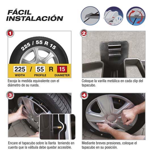Jeu De 4 Enjoliveurs Aruba Argenté 15 Pouces - Pour Jantes Acier - Compatibles Avec Plusieurs Marques De Voiture