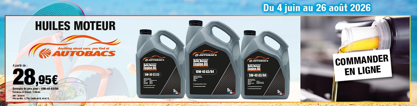 Profitez des promotions de l'été chez Autobacs -huile