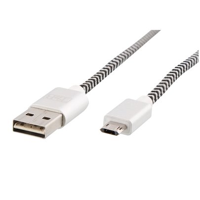 Câble-micro-USB-_-USB-noir-2M-Nylon-224095