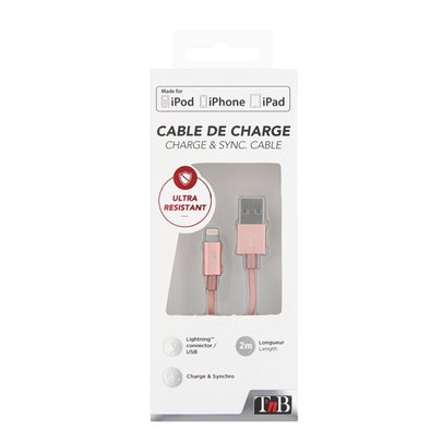 Câble-USB-_-Lightning-iPhone-2M-rose-TNB-230629-02