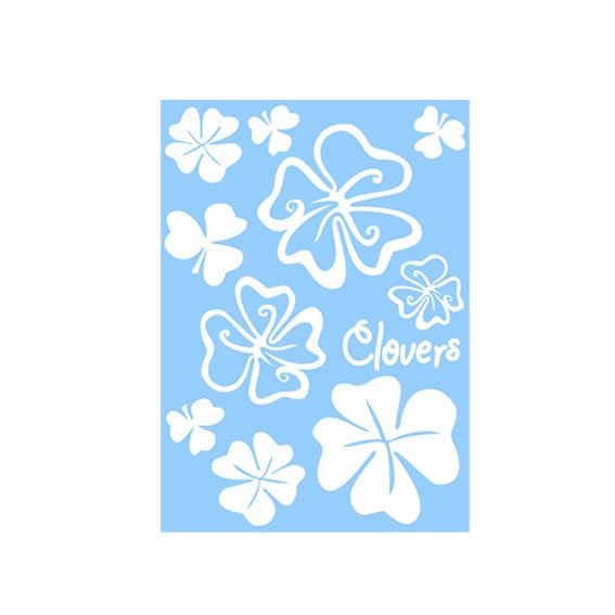 STICKERS-TRANSFERABLE-CLOVERS-BLANC-108693