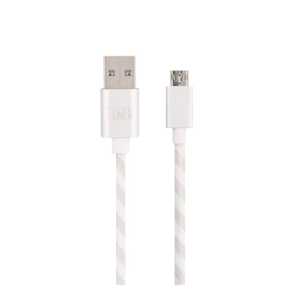 Câble-micro-USB-_-USB-blanc-2M-Nylon-224096